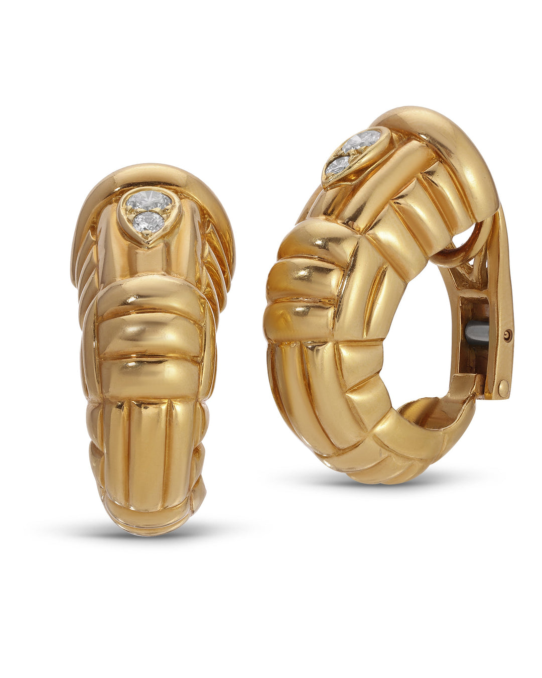 Van Cleef & Arpels Diamond Hoop Ear Clips in 18k Gold