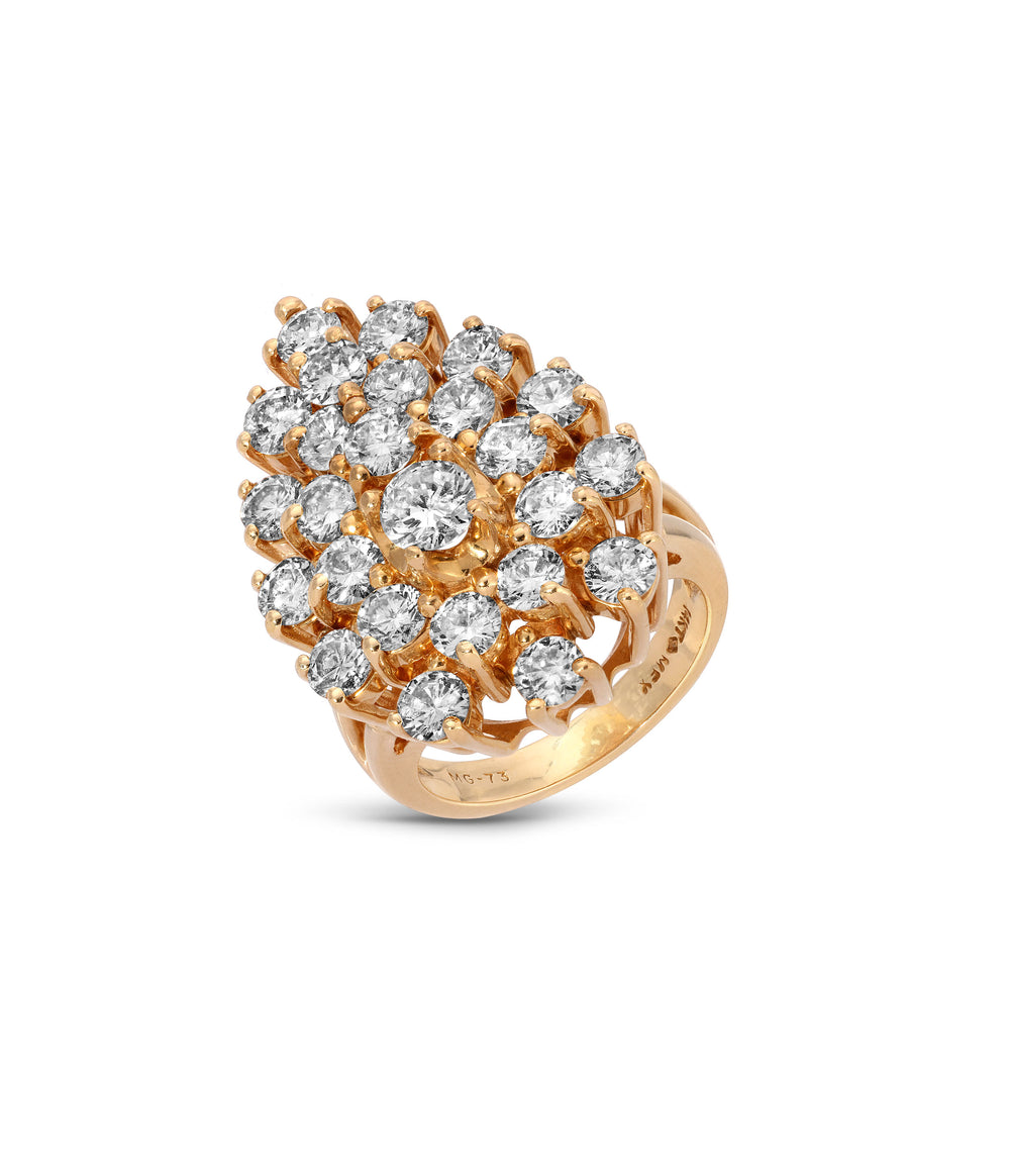 Diamond Pine Cone Ring in 14k gold