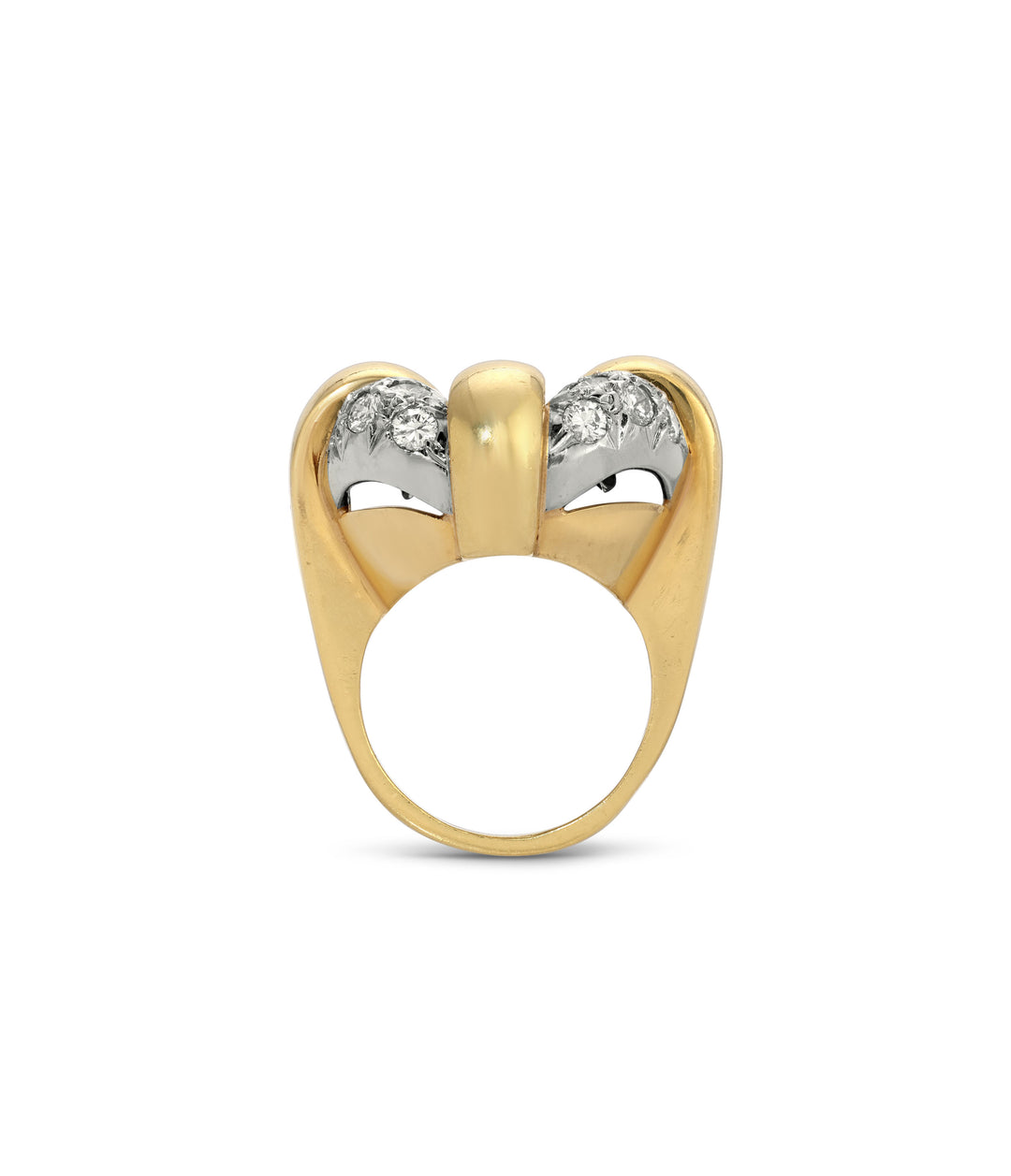 Diamond Circle Ring in 18K Two-Toned Gold