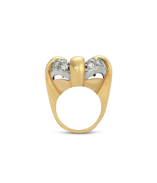 Diamond Circle Ring in 18K Two-Toned Gold