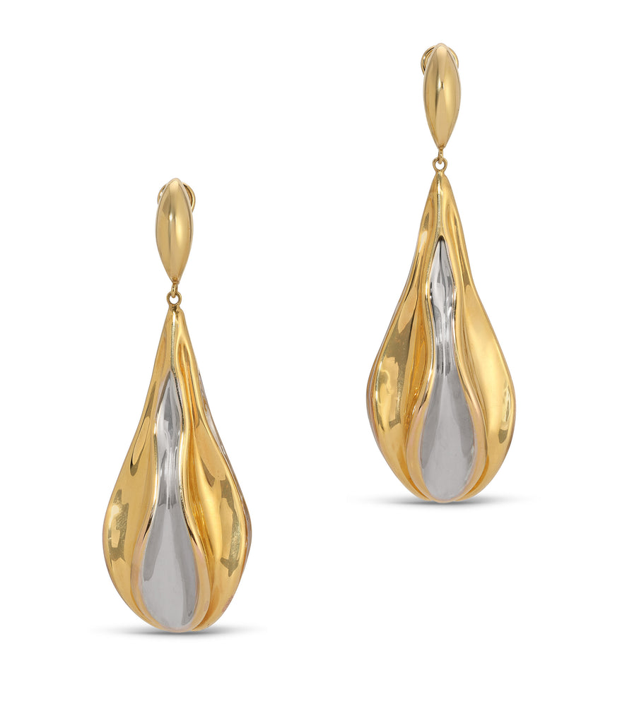 Freeform Drop Earrings in 18K Bi-Color Gold – Mèrenor
