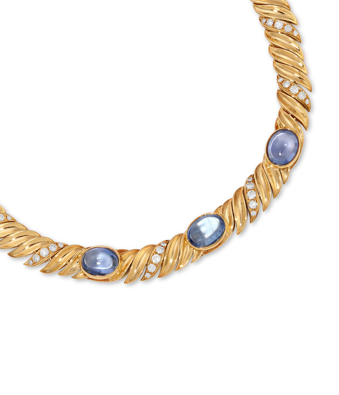 Sapphire and Diamond Necklace in 18K Gold