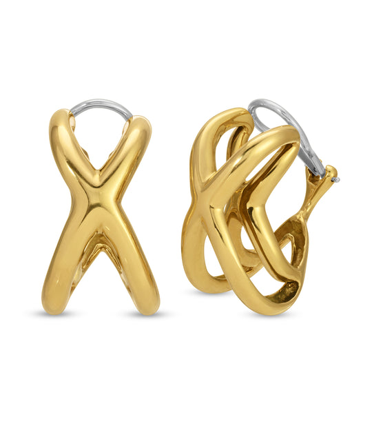 Tiffany & Co. "X" Ear Clips in 18k Gold