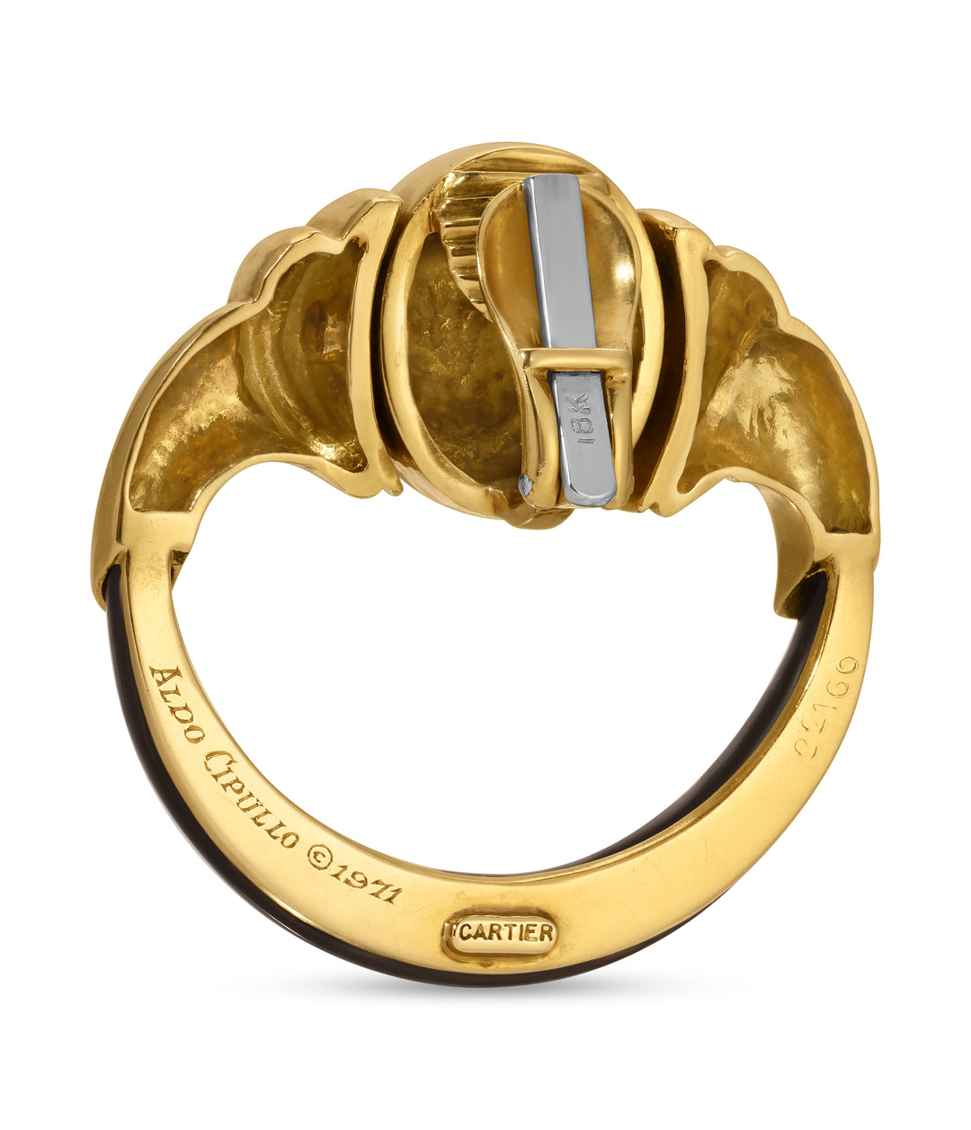 Aldo Cipullo for Cartier Onyx Door Knocker Ear Clips in 18k Gold