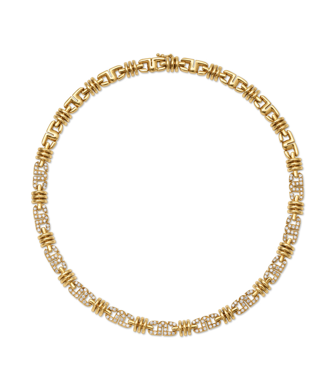 Diamond Chain Link Necklace in 18k Gold