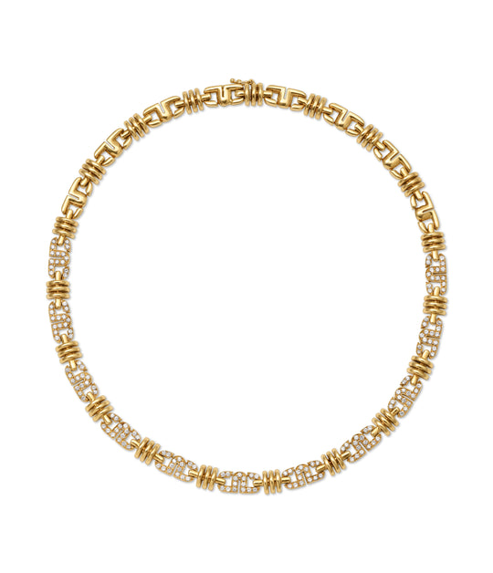 Diamond Chain Link Necklace in 18k Gold