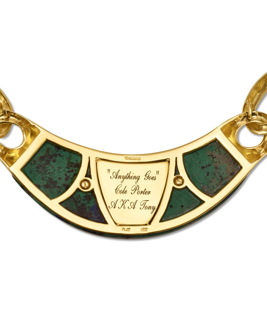 David Webb Azurmalachite and Diamond Necklace in 18k Gold