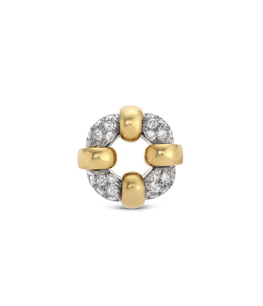 Diamond Circle Ring in 18K Two-Toned Gold