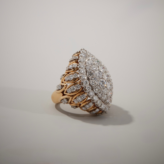 David Webb Diamond Ring in 18k Gold & Platinum
