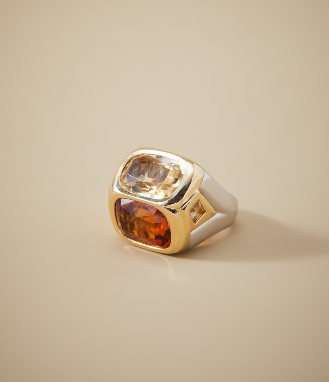 Marina B. Toi et Moi Citrine Ring in Two-Tone 18k Gold