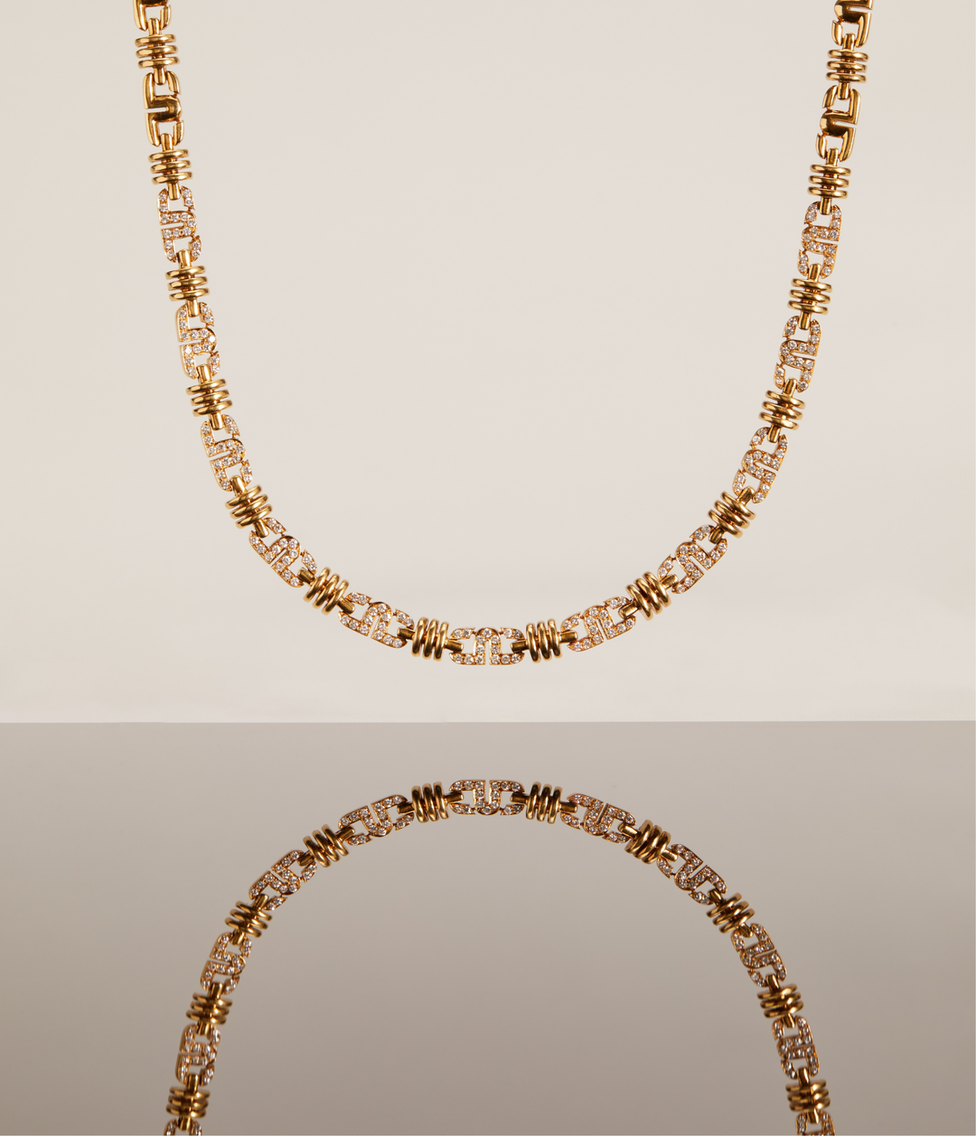 Diamond Chain Link Necklace in 18k Gold