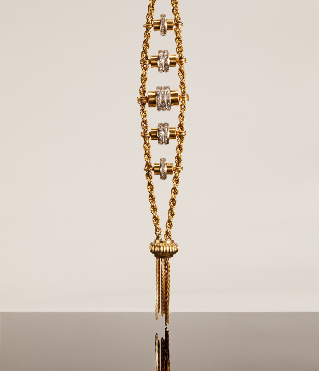 Station Diamond Rope Bracelet in 18k Gold