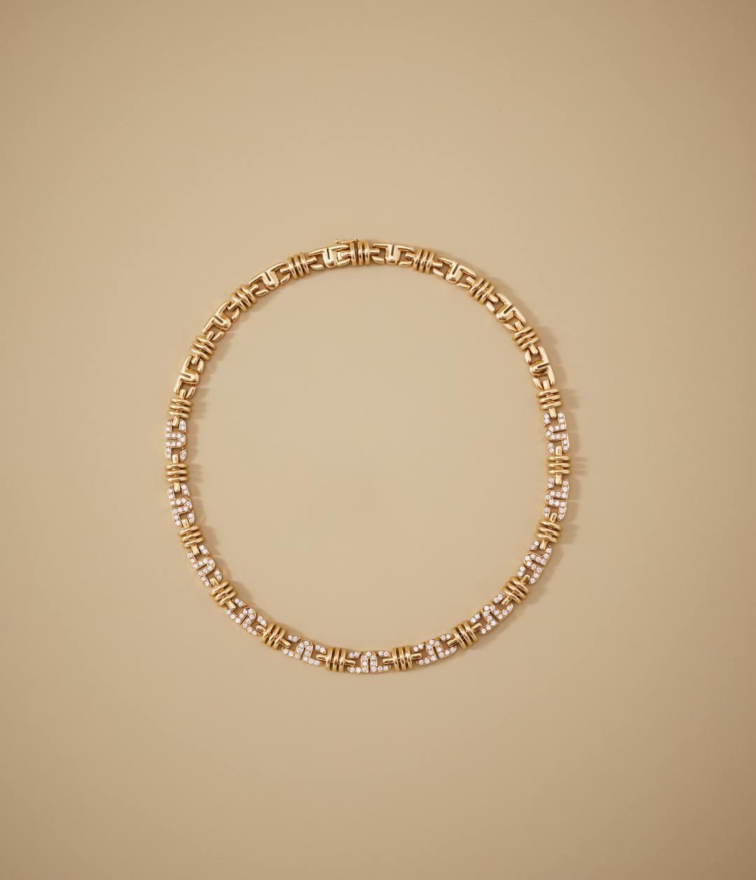 Diamond Chain Link Necklace in 18k Gold