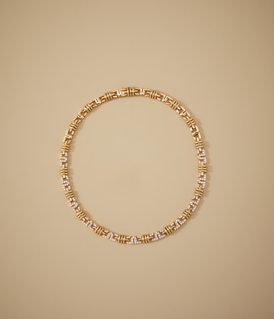Diamond Chain Link Necklace in 18k Gold