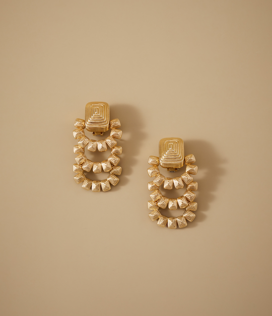 Wander Tiered Ear Clips in 18k Gold