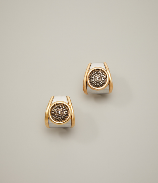 Marina B Solar Ear Clips in 18k Gold and Silver