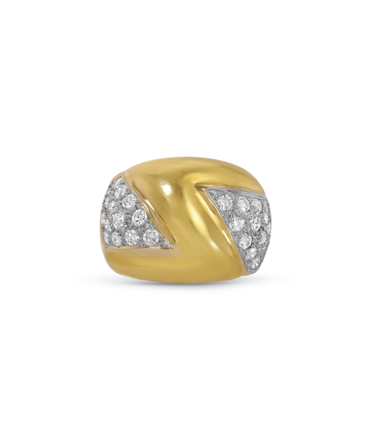 Diamond Dome Ring in 18k Gold