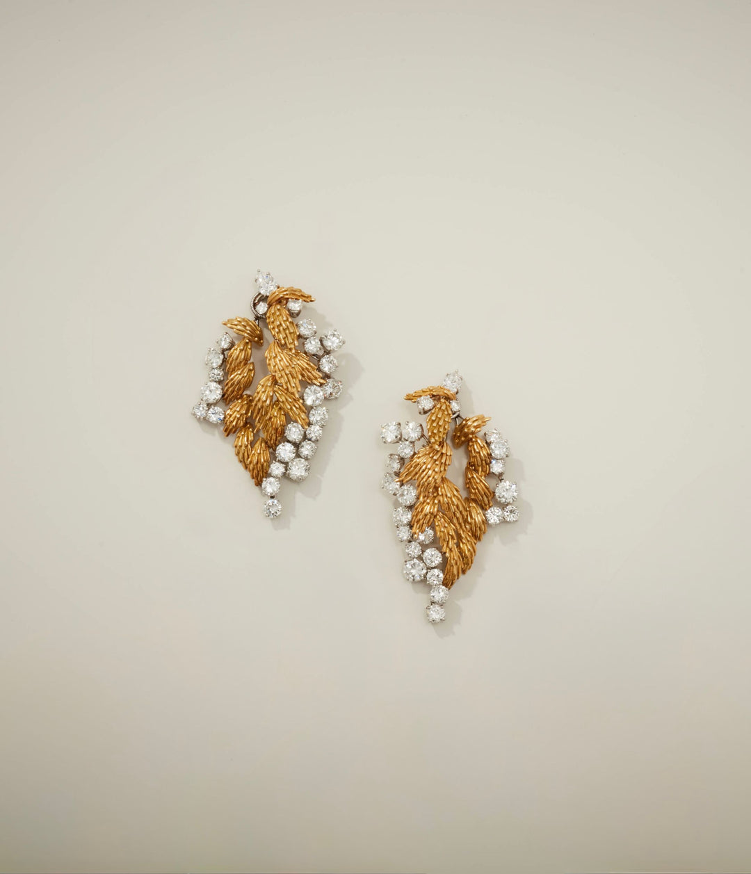 Articulated Diamond Earrings in Two-Color 18K Gold