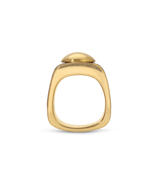 Paul Binder Wood Inlay & Diamond Square Ring in 18k Gold