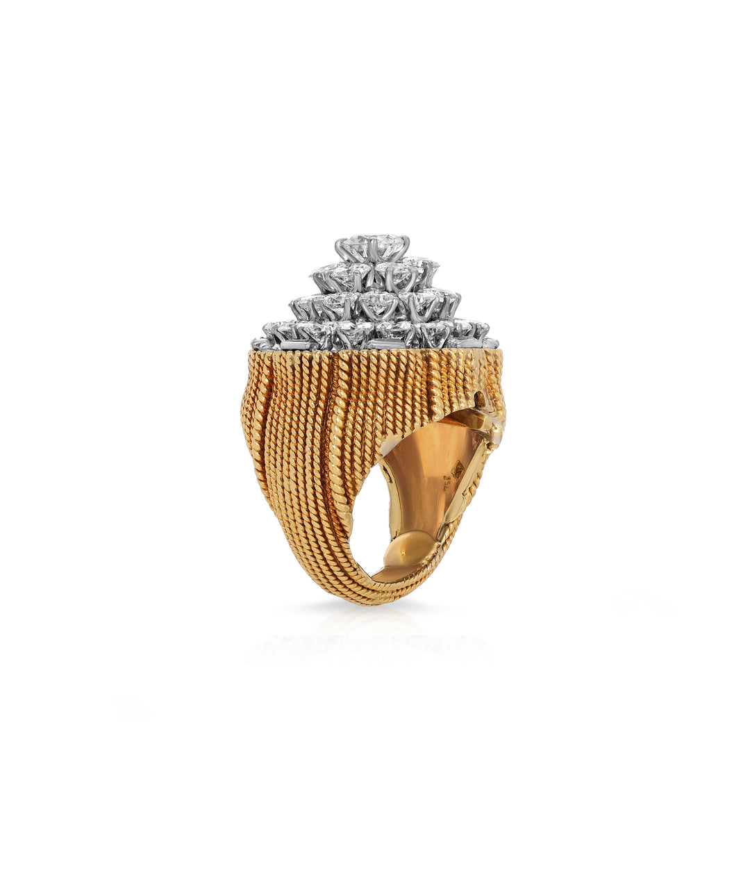 David Webb Diamond 'Day & Night' Ring in 18K Gold & Platinum