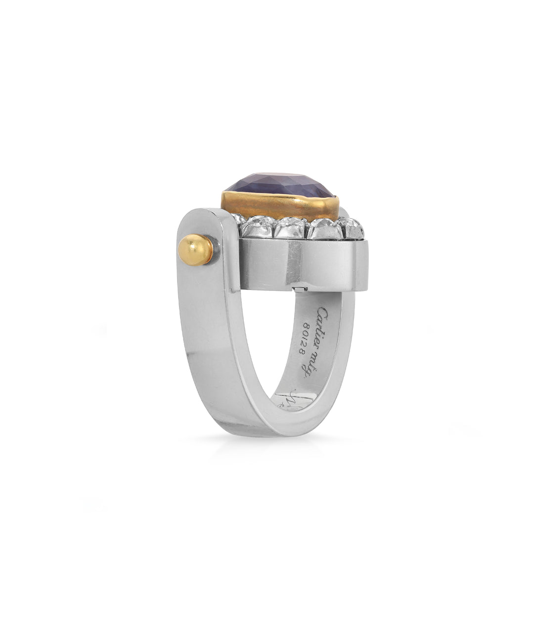 Cartier Modernist Sapphire Ring by Mitzi Cufflinks in Platinum & 18K Gold