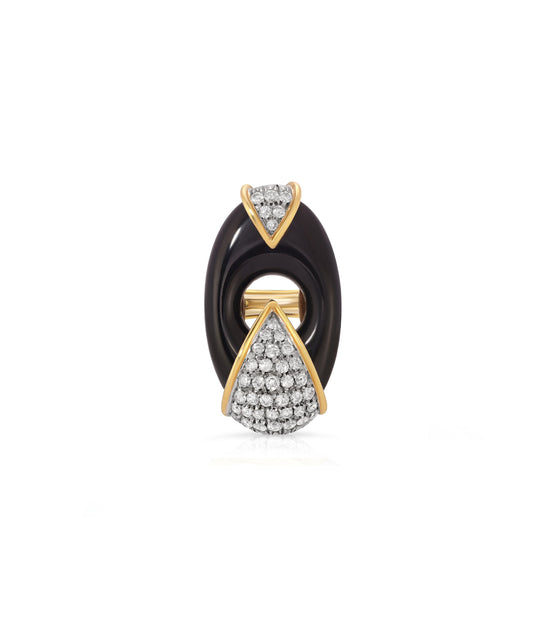 Onyx & Diamond Ring in 18K Gold