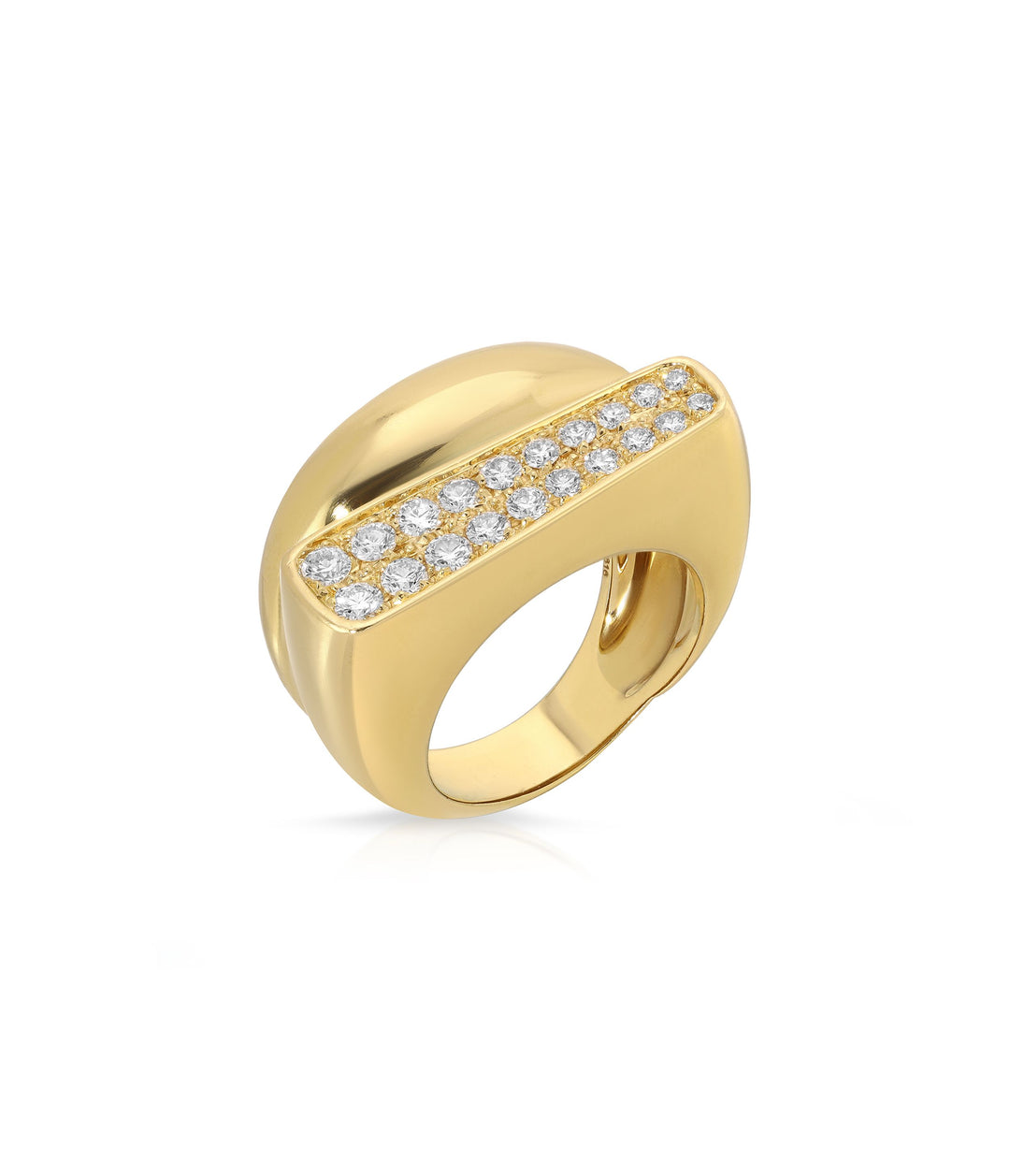 Art Moderne Diamond Ring in 18K Gold