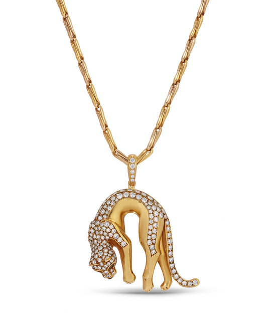 Cartier Panthere Diamond and Emerald Brooch in 18k Gold