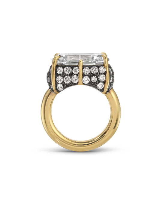 Custom Diamond Ring in Platinum and 18k Gold